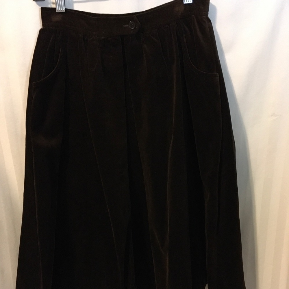 Oscar de la Renta Vintage Skirt Brown Velvet Sz 10